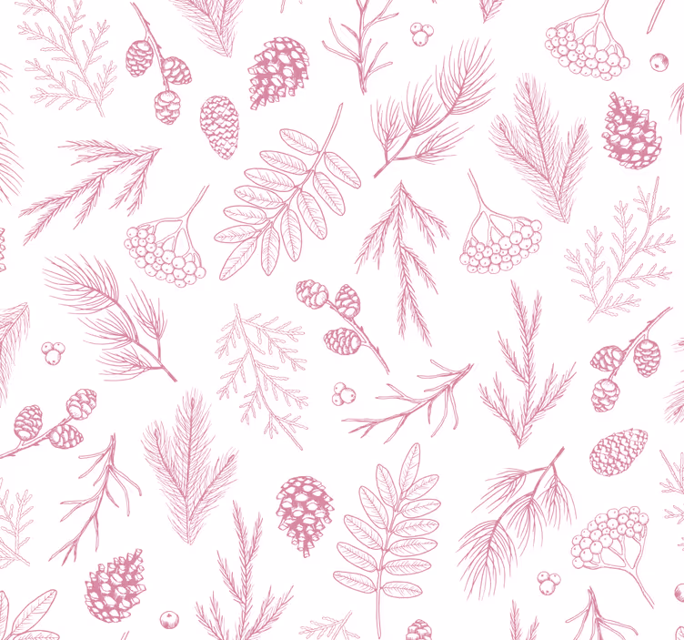 Estore de rolo casa de banho fundo branco com pinheiro rosa - TenStickers