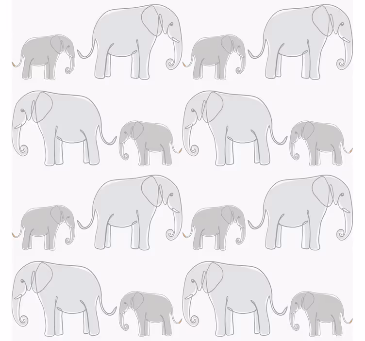Estore de rolo cinzento e elefantes minimalistas - TenStickers