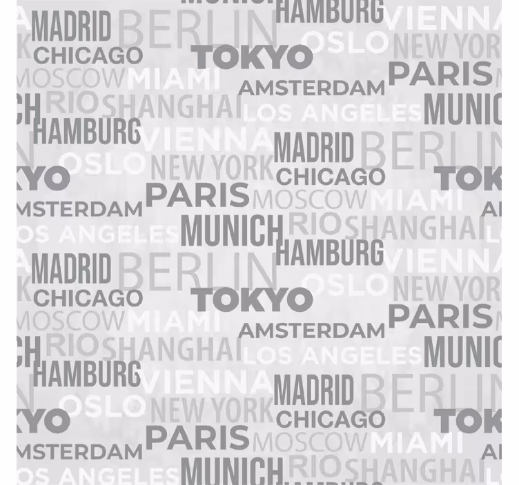 Estore de rolo cinzento nomes de cidades - TenStickers
