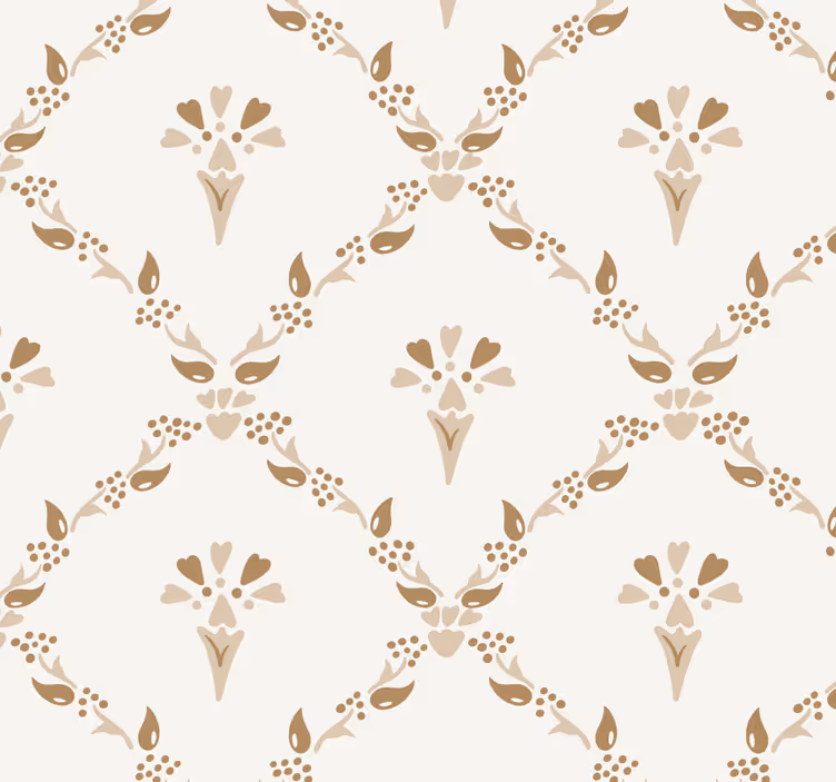 Estore de rolo bege com padrão floral hexagonal - TenStickers