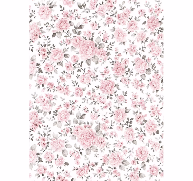 Estore de rolo rosa flores antigas retrô - TenStickers