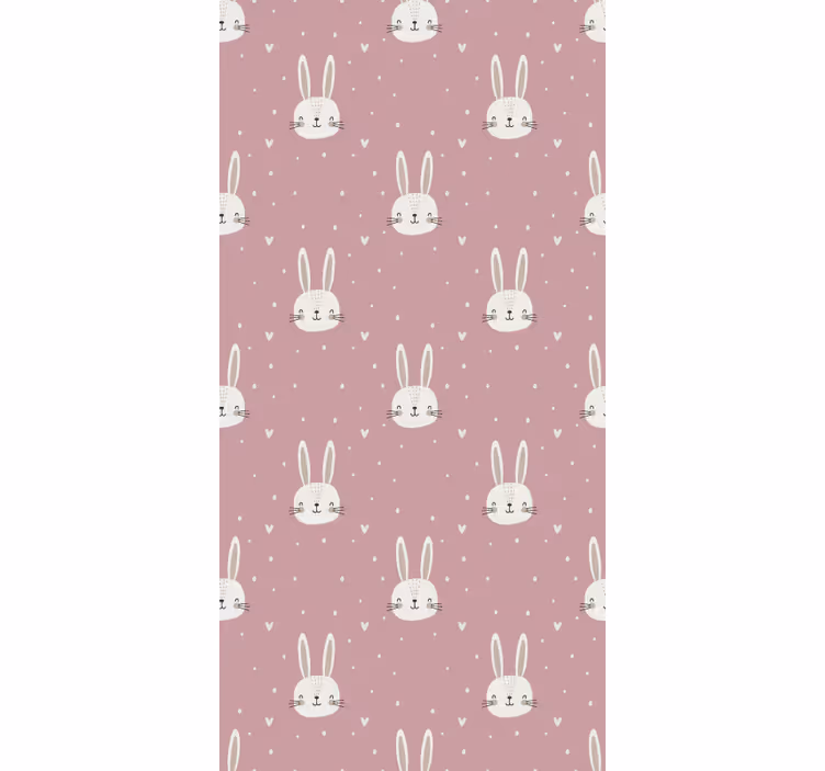 Estore de rolo rosa com rostinhos de coelhinho - TenStickers