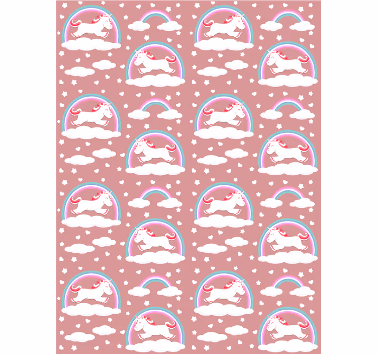 Estore de rolo rosa tema de unicórnio mágico - TenStickers