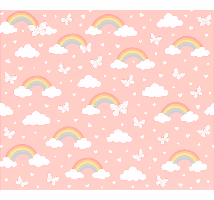 Estore de rolo rosa design arco-íris infantil - TenStickers