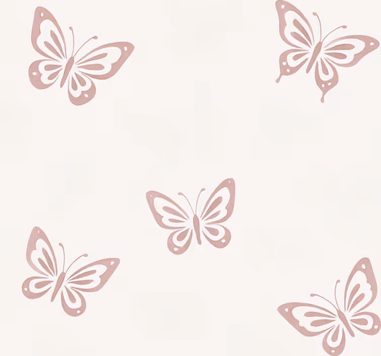 Estore de rolo rosa borboleta flutuante divertida - TenStickers