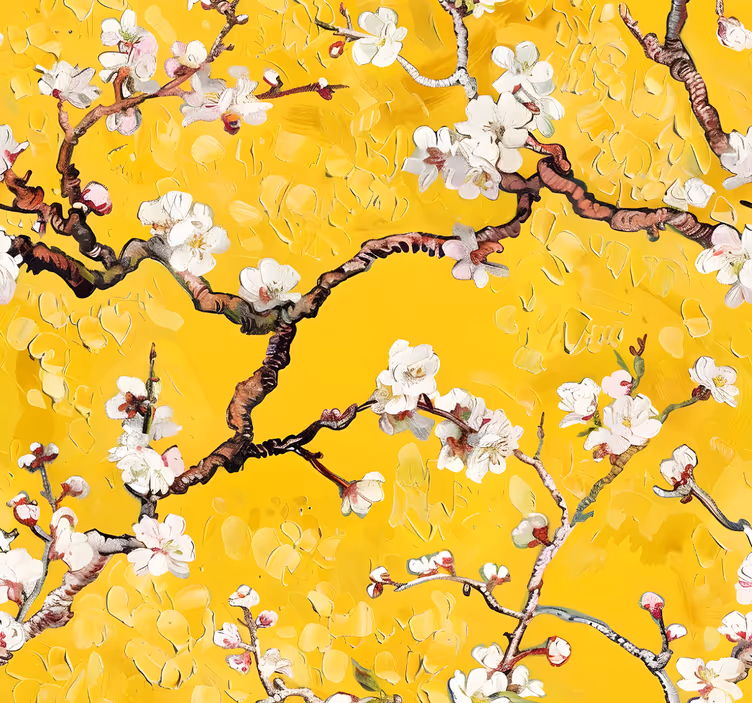 Estore de rolo amarelo padrão floral primavera - TenStickers
