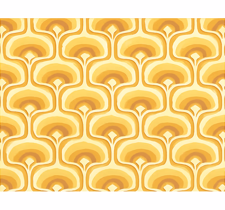 Estore de rolo amarelo padrão amarelo retro - TenStickers