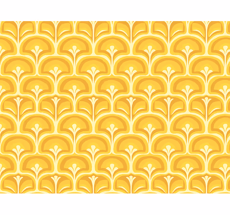 Estore de rolo amarelo figuras amarelas retrô dos anos 70 - TenStickers