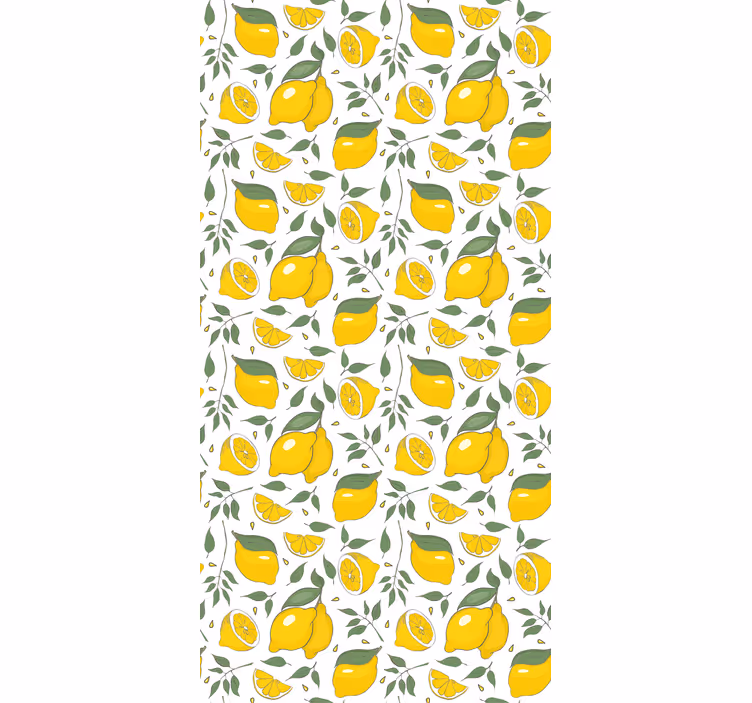 Estore de rolo amarelo limões e flores cremosas - TenStickers