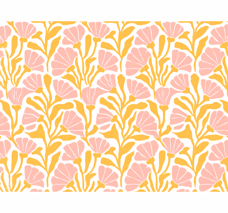 Estore de rolo amarelo padrão de flores coloridas moderno - TenStickers