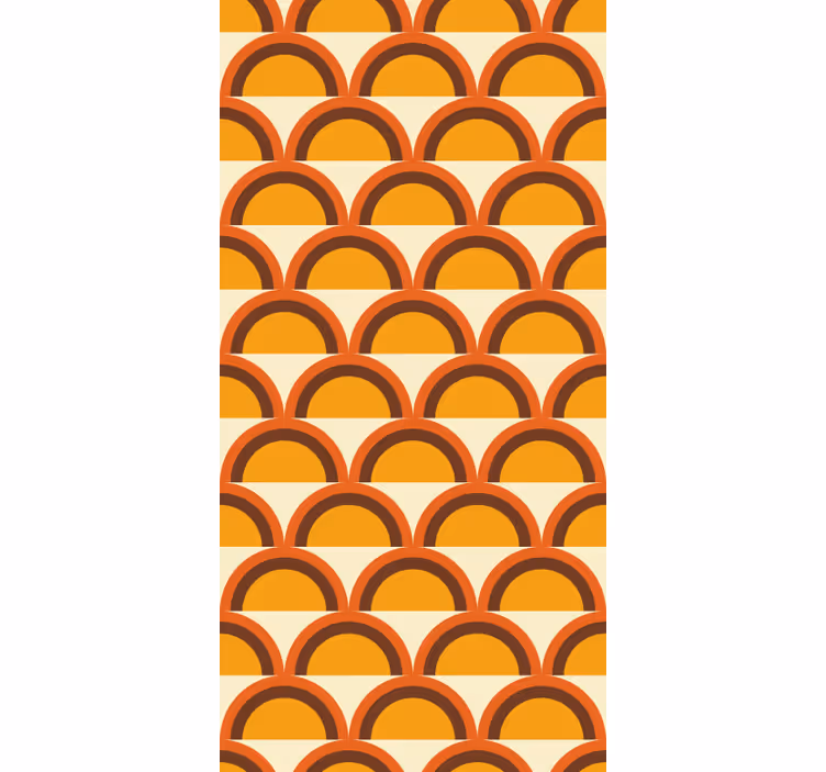 Estore de rolo amarelo arcos retrô do pôr do sol 70s - TenStickers