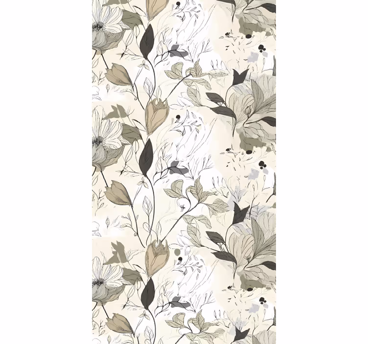 Estore de rolo para cozinha flores desenhadas - TenStickers