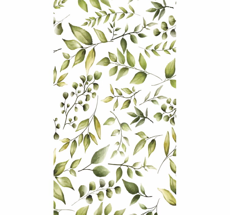 Estore de rolo para cozinha folhas de eucalipto aquareladas - TenStickers