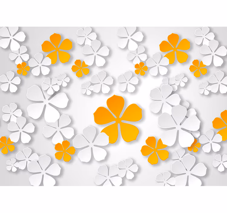 Estore de rolo branco contraste florescente - TenStickers