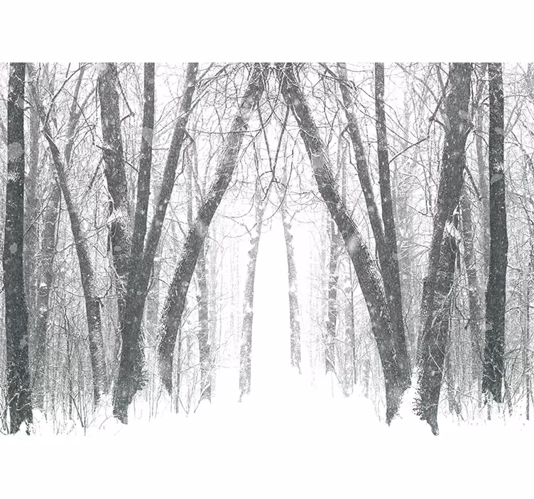 Estore de rolo branco Árvores de inverno na floresta - TenStickers