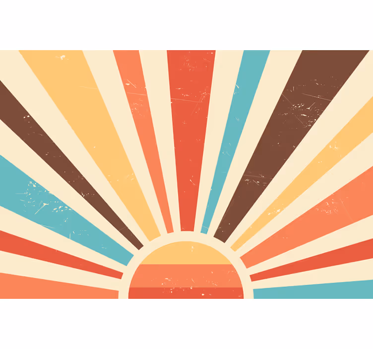 Estore de rolo para sala pôr do sol vintage abstrato - TenStickers