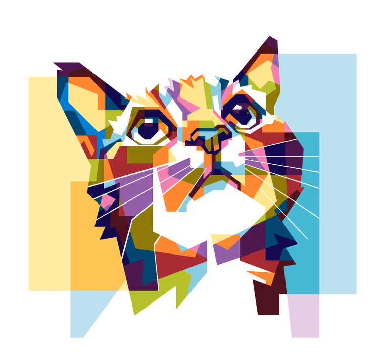 Estore de rolo para sala gatos coloridos - TenStickers