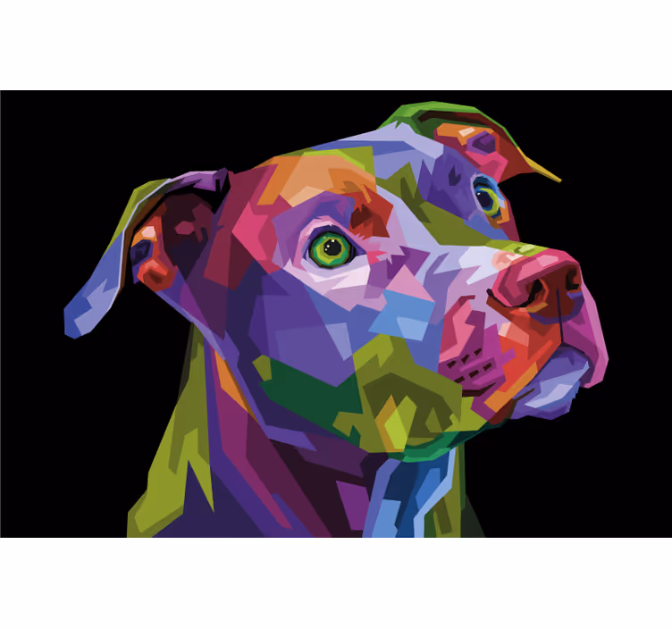 Estore de rolo para sala cães pitbull multicoloridos - TenStickers