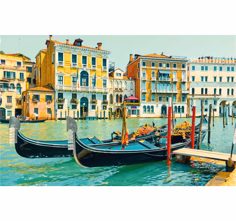 Estore de rolo para sala canais de veneza aquarella - TenStickers