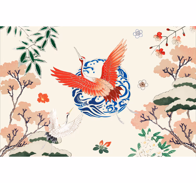 Estore de rolo para sala chinoiserie - TenStickers