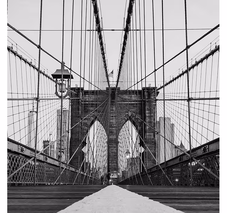 Estore de rolo para sala ponte do brooklyn em preto e branco - TenStickers