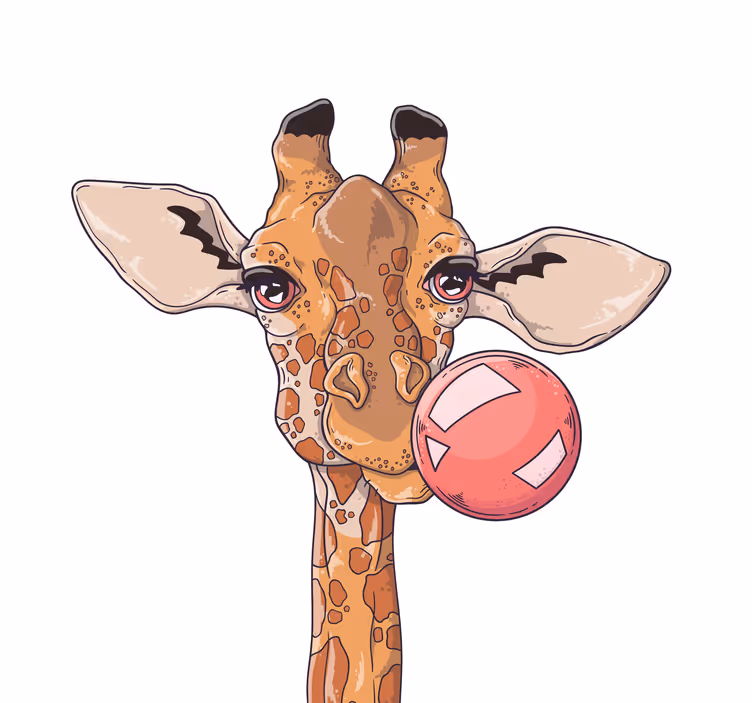 Estore de rolo para sala girafa com chiclete - TenStickers