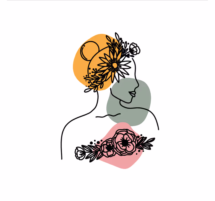 Estore de rolo para sala rosto de flor mulher - TenStickers