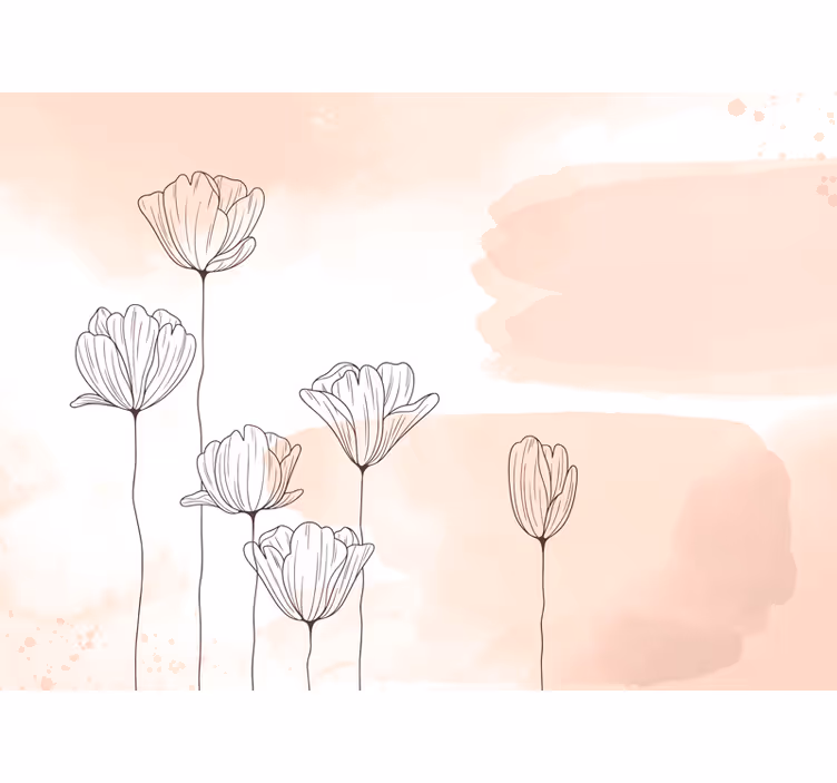 Estore de rolo para sala flores em linha - TenStickers