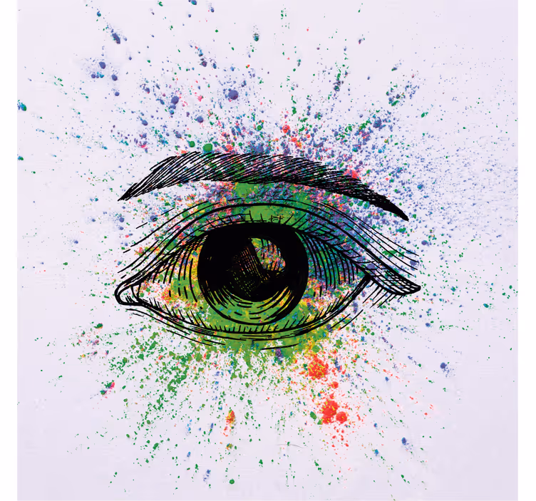 Estore de rolo para sala olhos coloridos abstratos - TenStickers