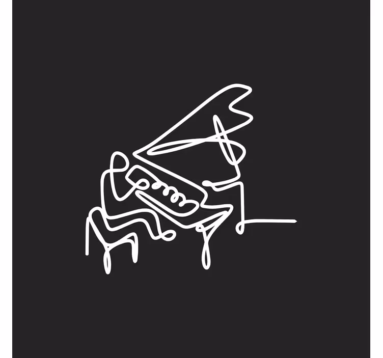Estore de rolo para sala design fofo de pianista - TenStickers