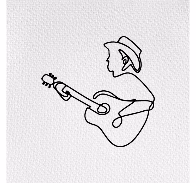 Estore de rolo para sala design minimalista de guitarrista - TenStickers
