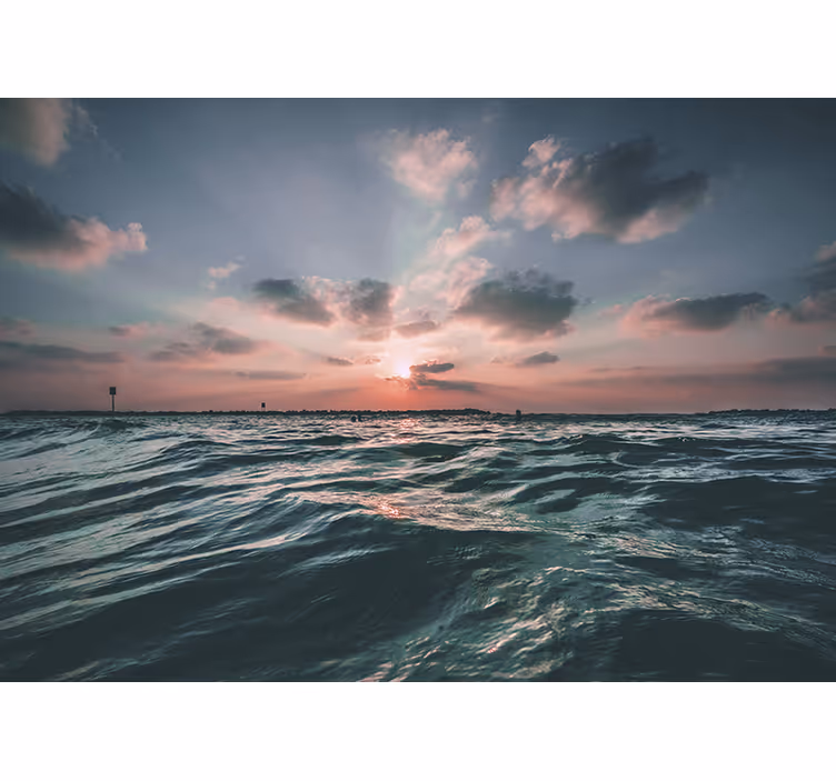 Estore de rolo para sala vista do mar e areia ondulante - TenStickers