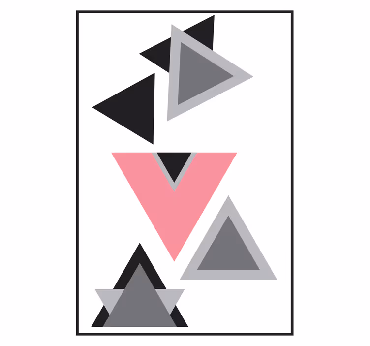 Estore de rolo para sala arte abstrata em triângulos - TenStickers