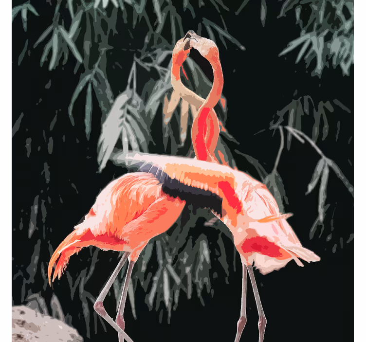 Estore de rolo para sala belo clique de flamingos - TenStickers