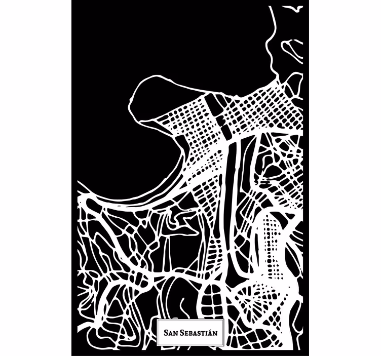 Estore de rolo para sala mapa topográfico de san sebastián - TenStickers