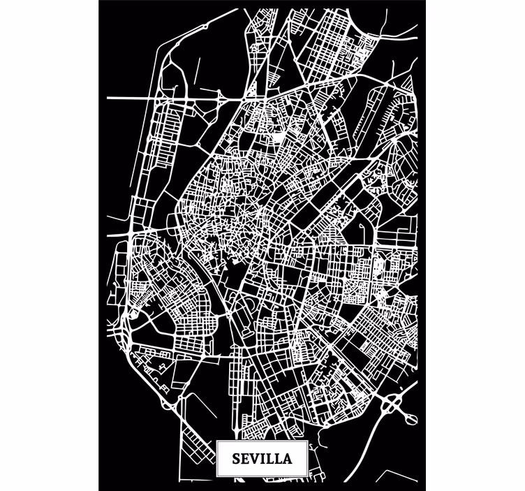 Estore de rolo para sala mapa topográfico de sevilha - TenStickers