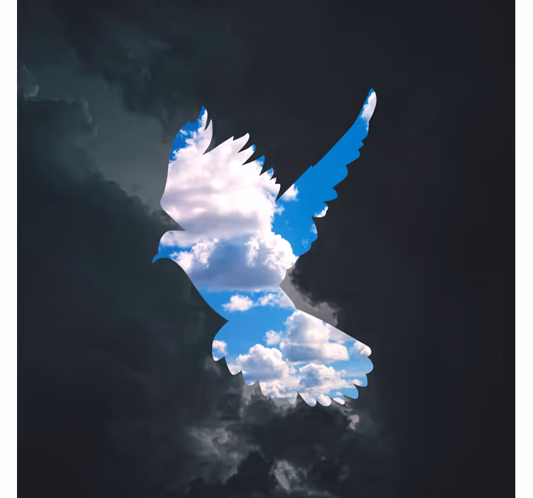 Estore de rolo para sala pássaro de rené magritte - TenStickers