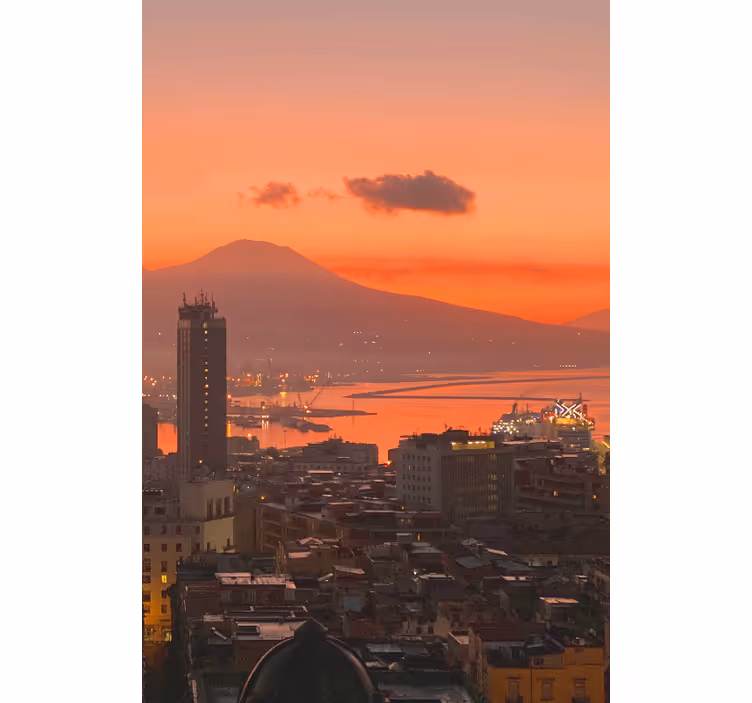 Estore de rolo para sala pôr do sol de nápoles - TenStickers