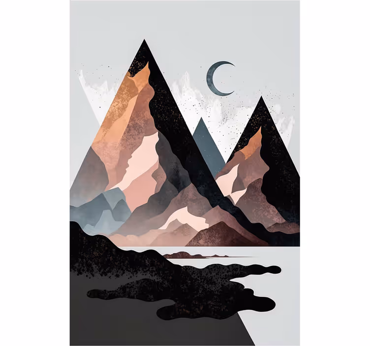 Estore de rolo para sala montanhas geométricas nórdicas - TenStickers