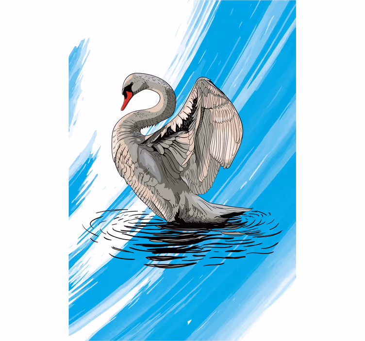 Estore de rolo para sala desenhar cisne - TenStickers