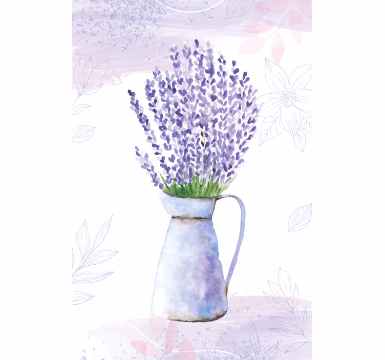 Estore de rolo para sala vaso de lavanda - TenStickers
