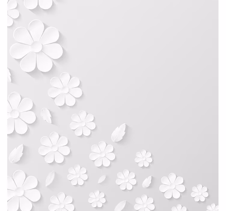 Estore de rolo branco fundo de flores de papel branco - TenStickers