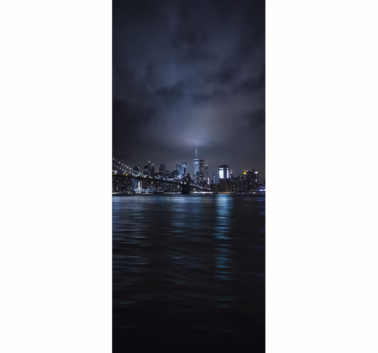 Estore de rolo preto panorama da noite urbana - TenStickers