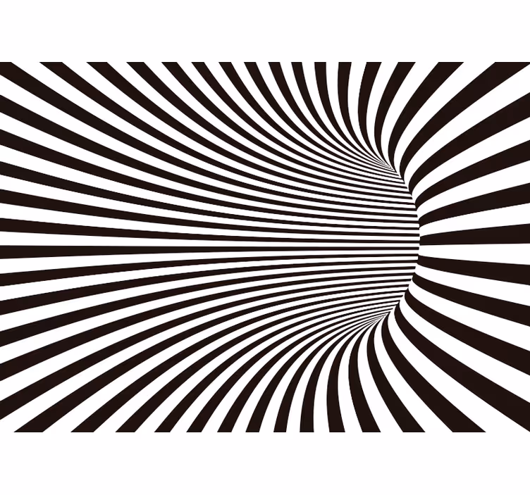 Estore de rolo preto túnel curvado 3d - TenStickers