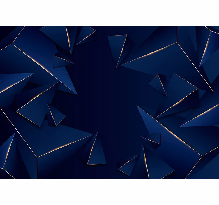 Estore de rolo preto padrão geométrico azul e dourado - TenStickers
