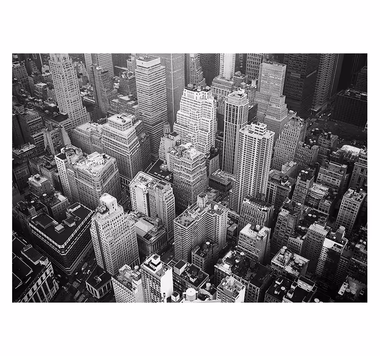 Estore de rolo preto nova york aérea preto e branco - TenStickers