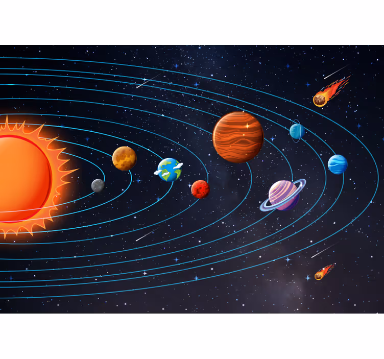 Estore de rolo preto animação do espaço para crianças - TenStickers