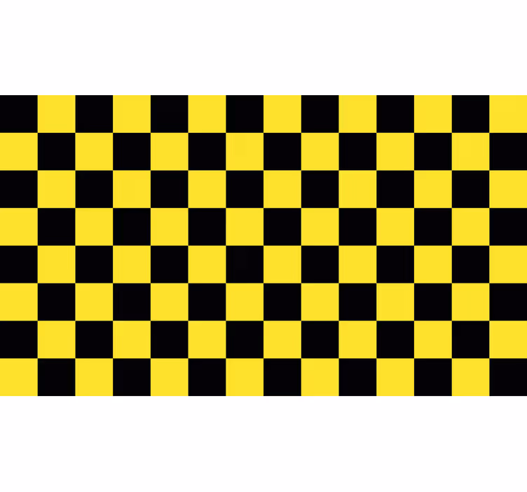 Estore de rolo amarelo tabuleiro de xadrez amarelo e preto - TenStickers