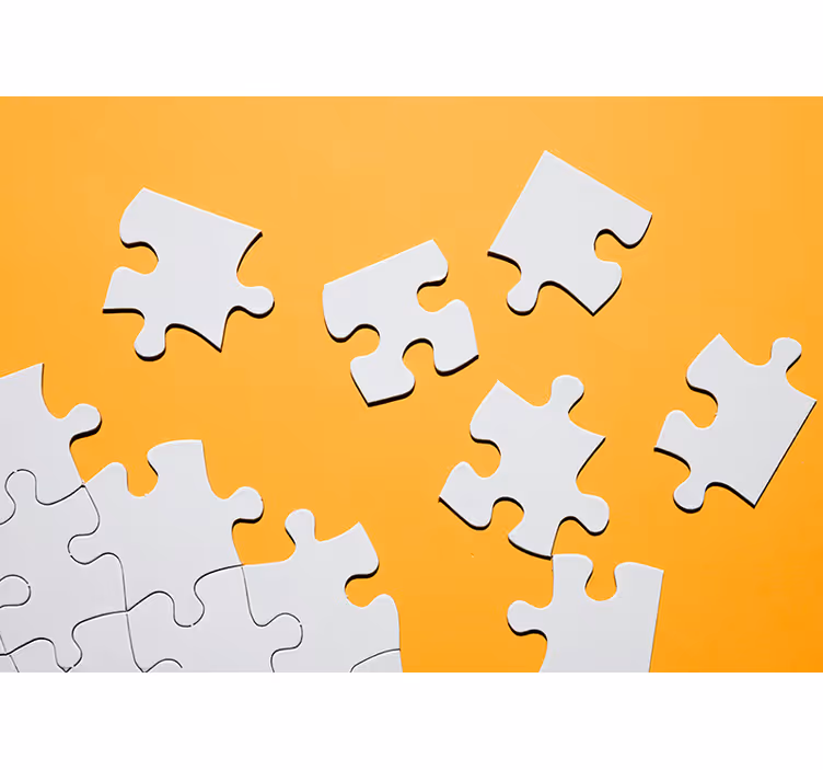 Estore de rolo amarelo puzzles montados na parede - TenStickers
