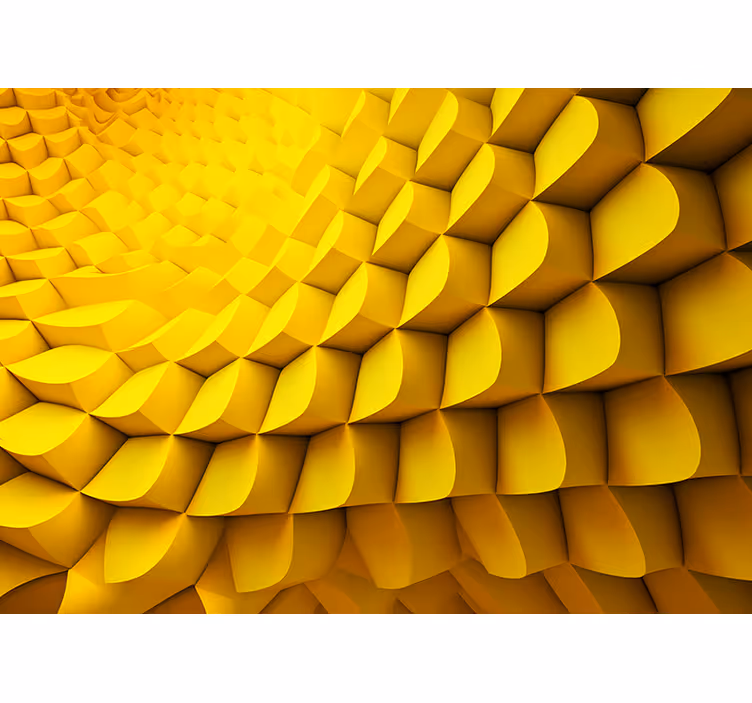 Estore de rolo amarelo com geometria futurista - TenStickers